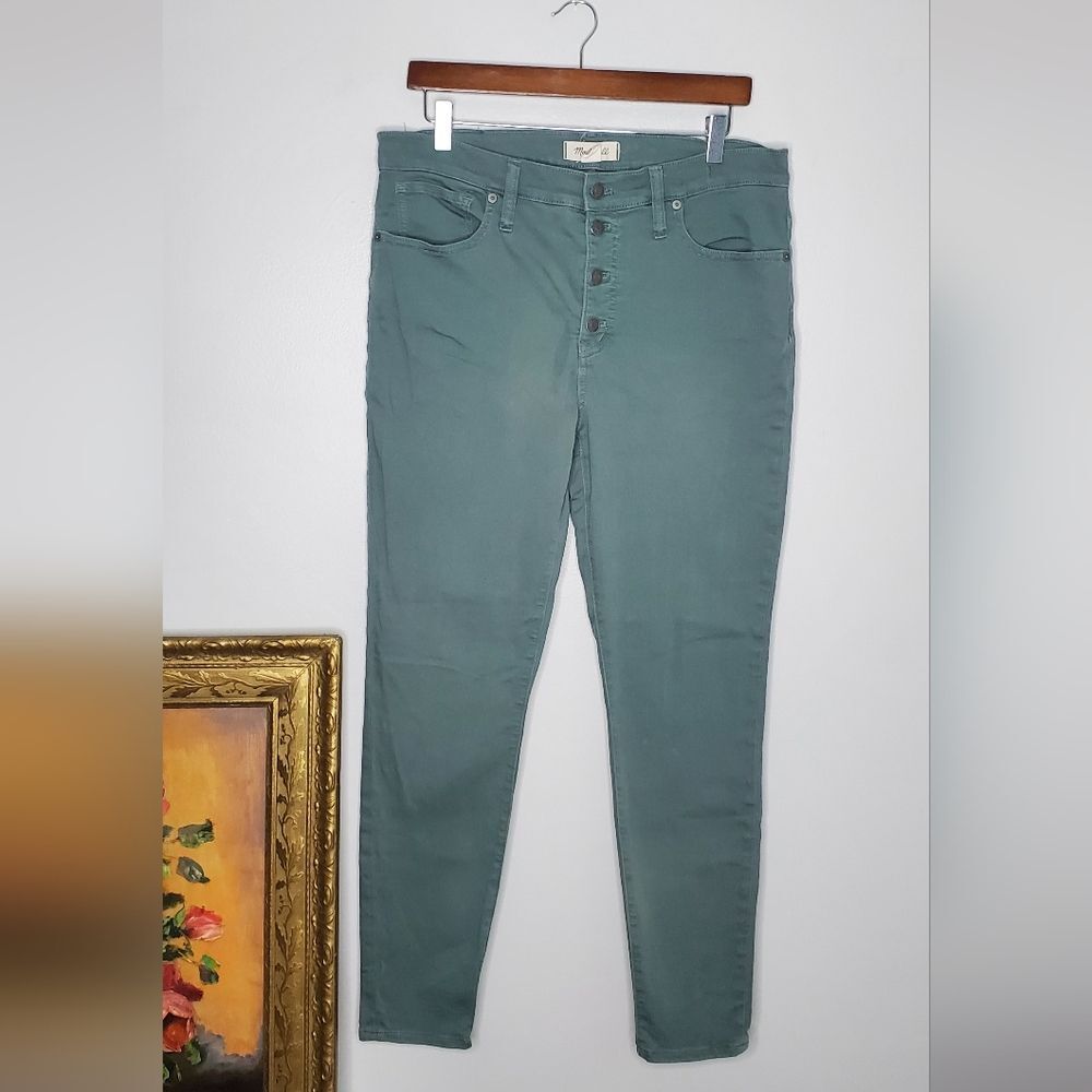 Madewell 9" High-rise Skinny Women's Green Jeans Size 31